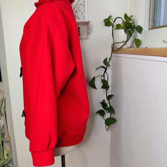 Woolrich Vintage Red Wool Hooded Women’s Jacket Size Medium - Picture 3 of 9